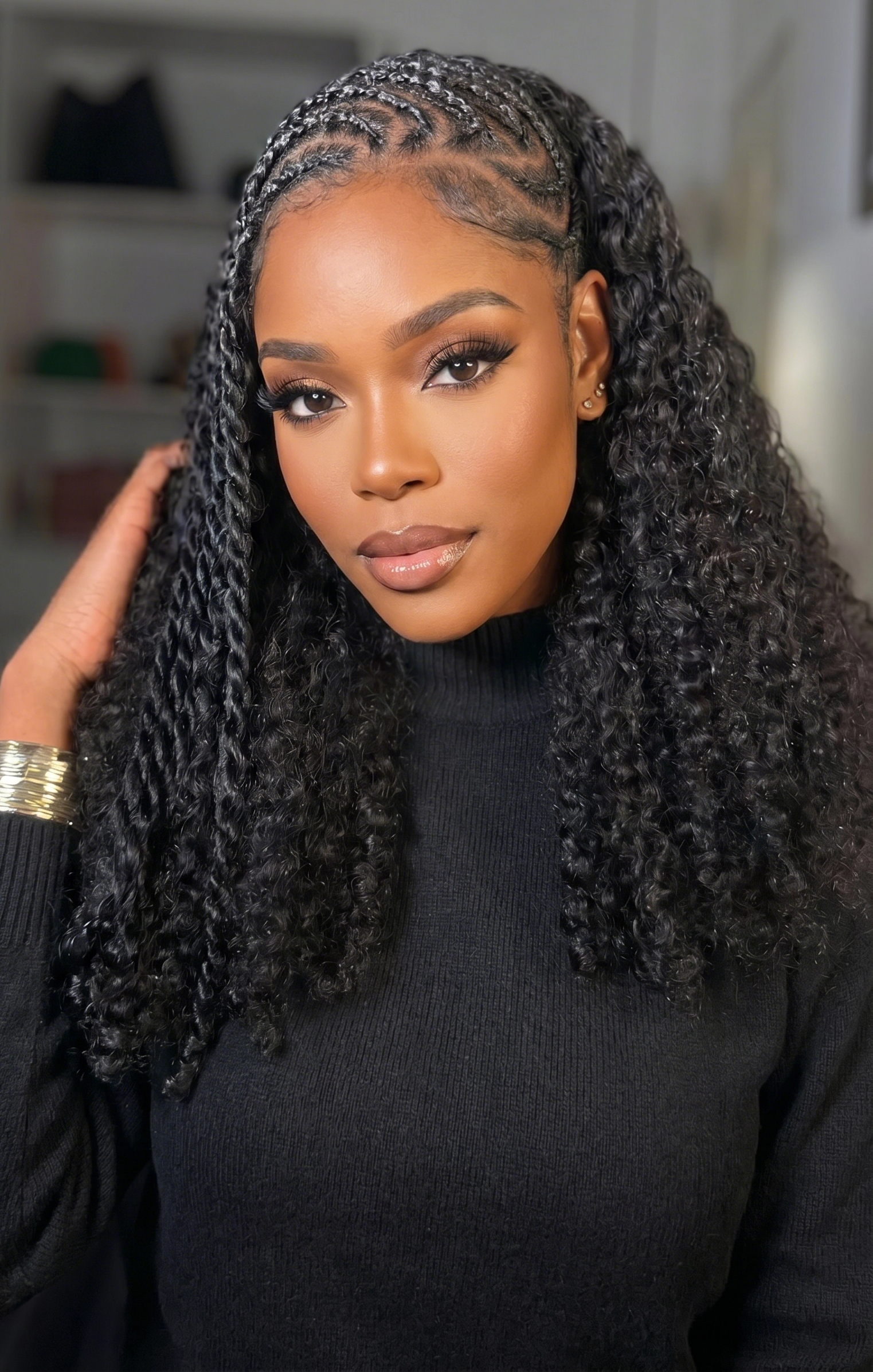 Novaé Kinky Curly Half Wig — Seamless Clip-In, No Lace, Wear & Go Human Hair