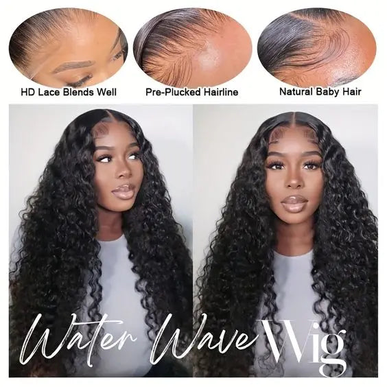 Water Wave Lace Front Wig — Raw Indian Human Hair