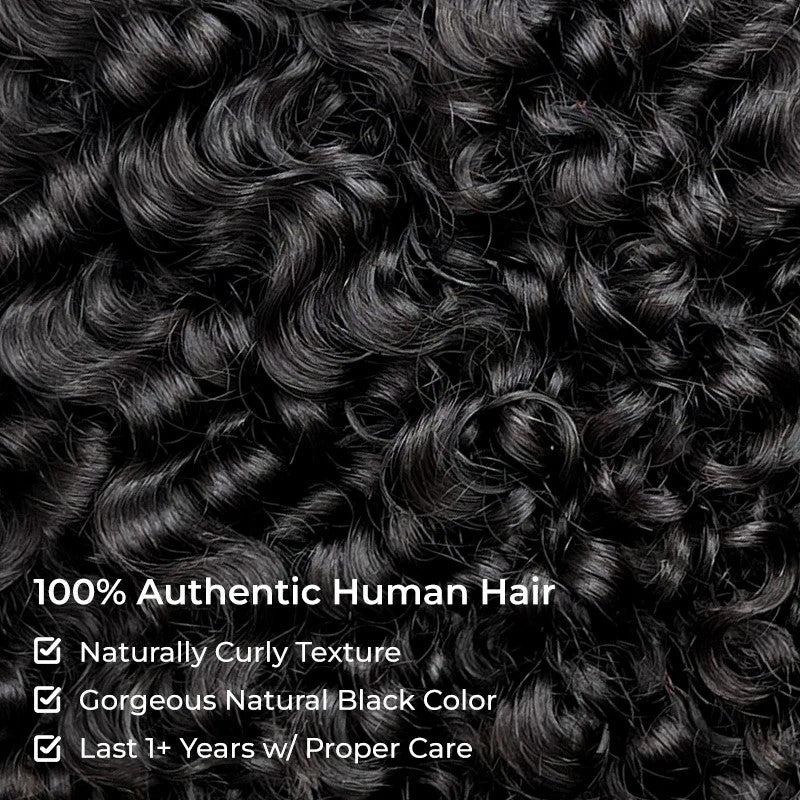Novaé Kinky Curly Half Wig — Seamless Clip-In, No Lace, Wear & Go Human Hair